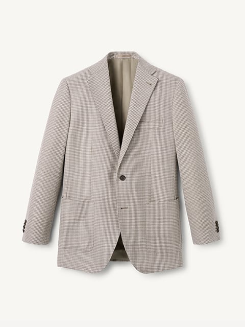 Drago Chestnut Wool and Linen Hopsack Bedford Jacket - Custom Fit