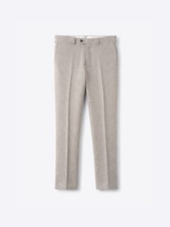 Shop Beige Houndstooth Wool and Linen Stretch Dress Pant