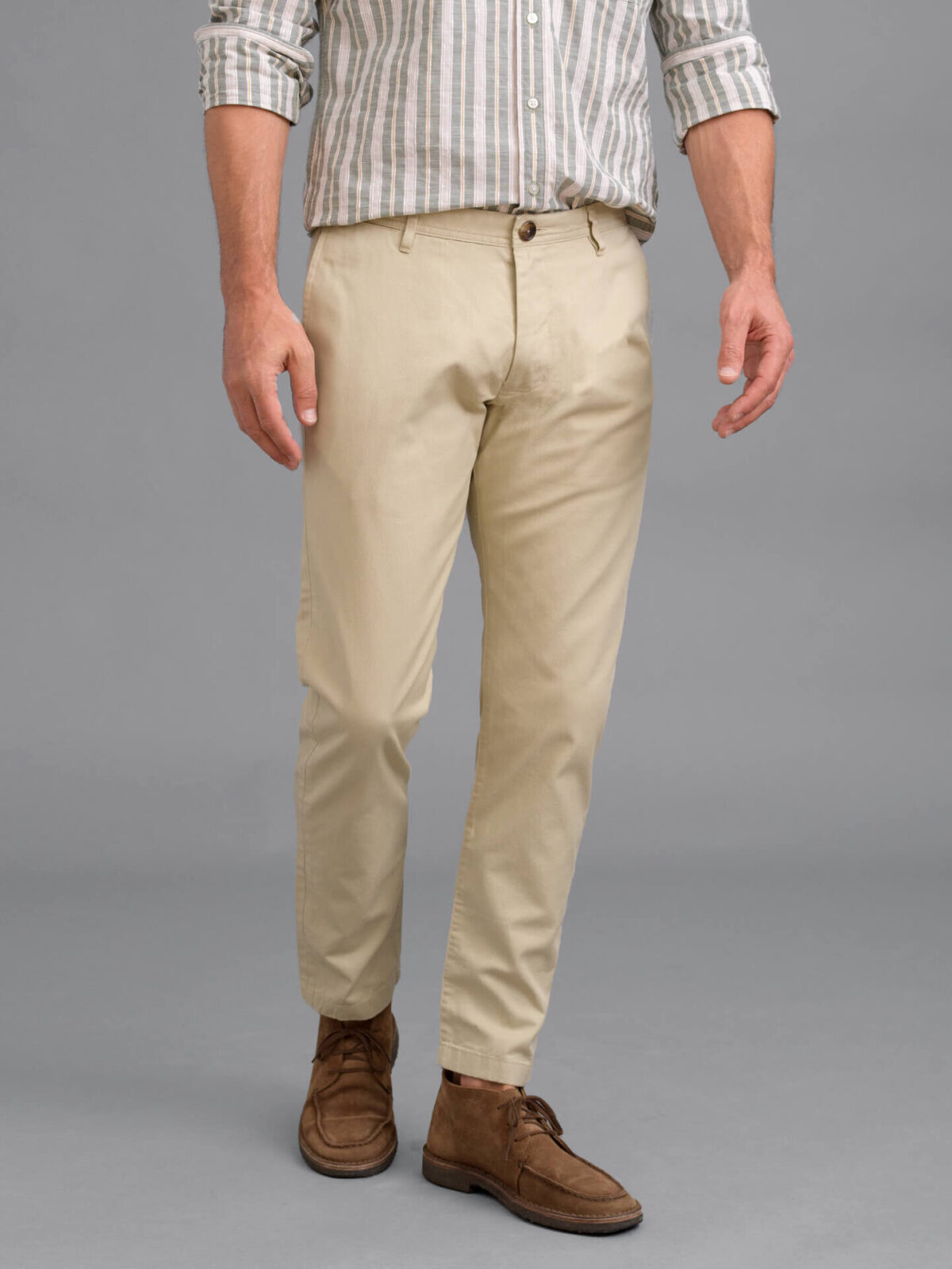 Sierra Beige Organic Cotton Chino - Custom Fit Pants