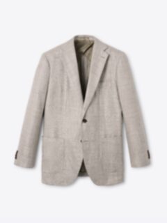 Shop Loro Piana Beige Wool Silk Linen Blend Hopsack Jacket