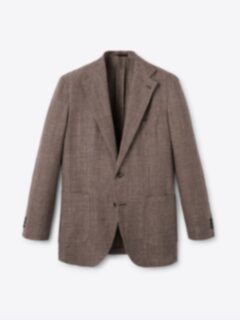 Shop Portofino Mocha Melange Linen Blend Herringbone Waverly Jacket