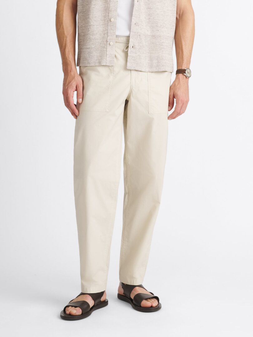 Sidogras Faded Beige Stretch Poplin Amalfi Pant Thumb Detail