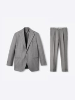 Shop VBC Light Grey Pinstripe Tropical Fresco Downing Suit