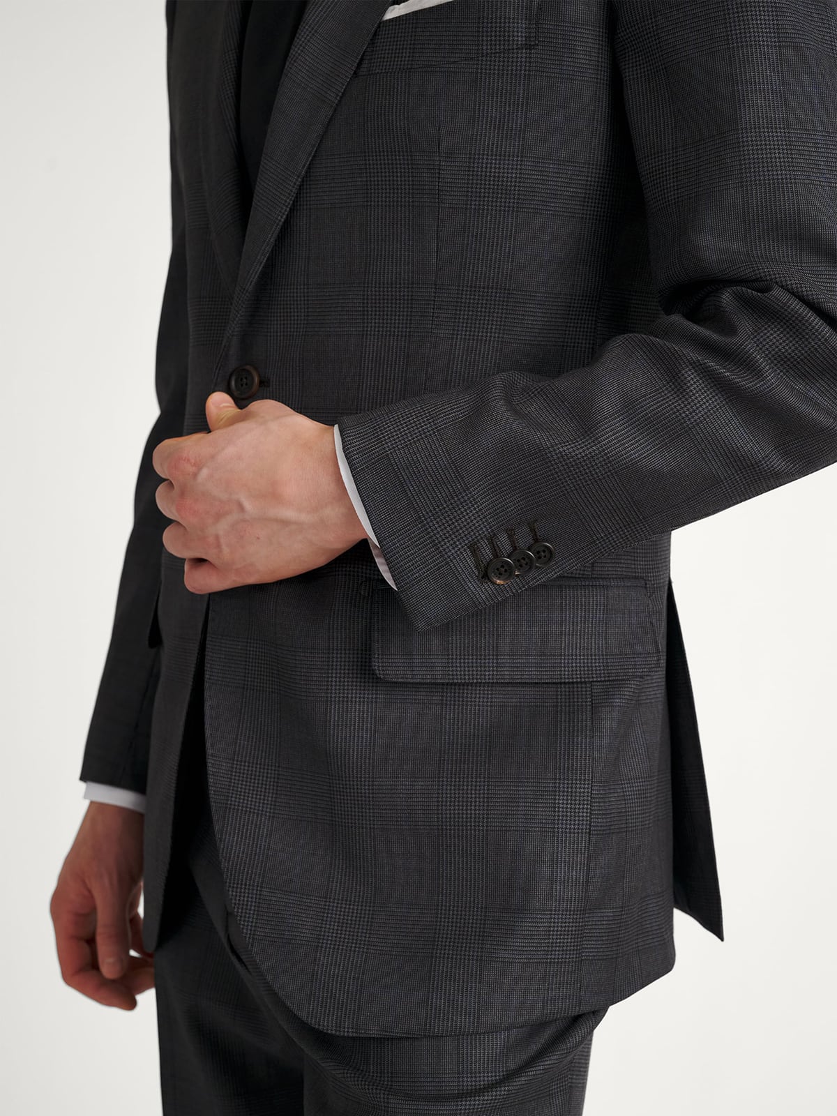 Loro Piana Charcoal Glen Plaid S150s Wool Suit - Custom Fit