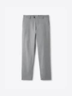 Shop Grey Bergamo Cotton Linen Stretch Chino
