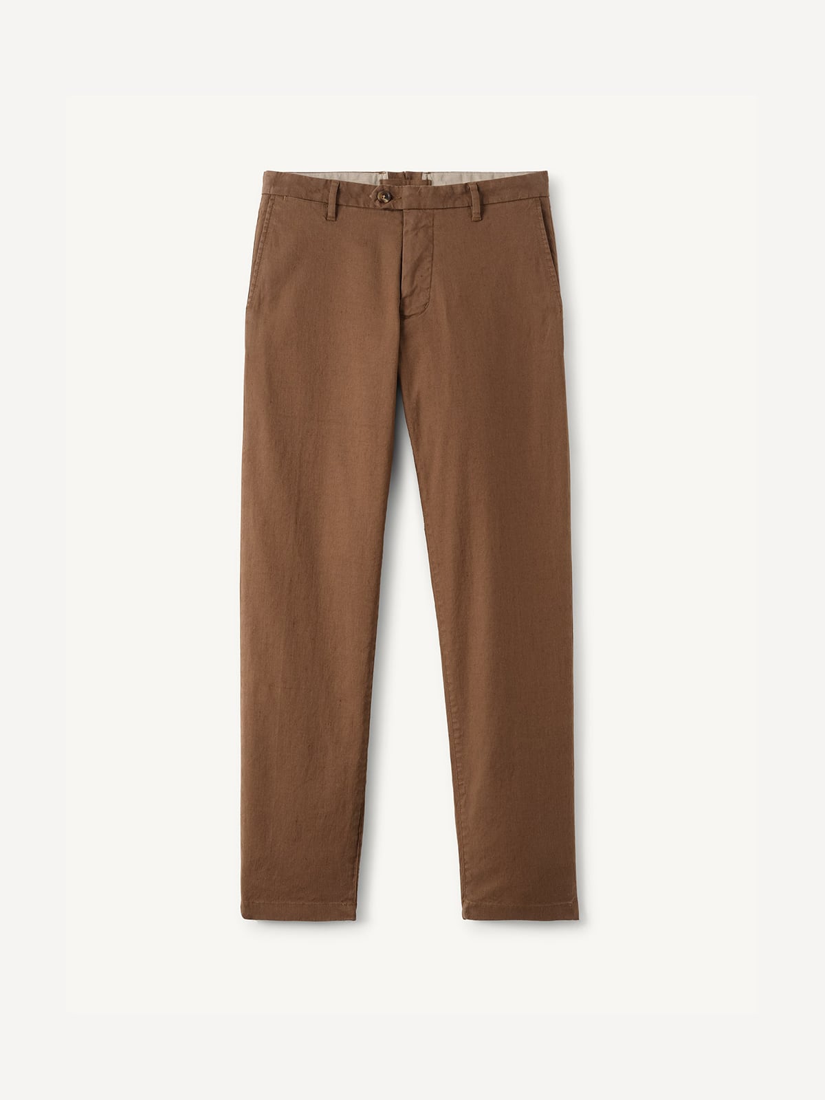 Tobacco Bergamo Cotton Linen Stretch Chino