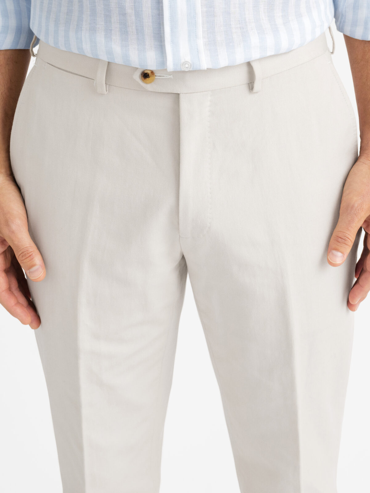 Stone Cotton and Linen Dress Pant - Custom Fit Tailored Clothing