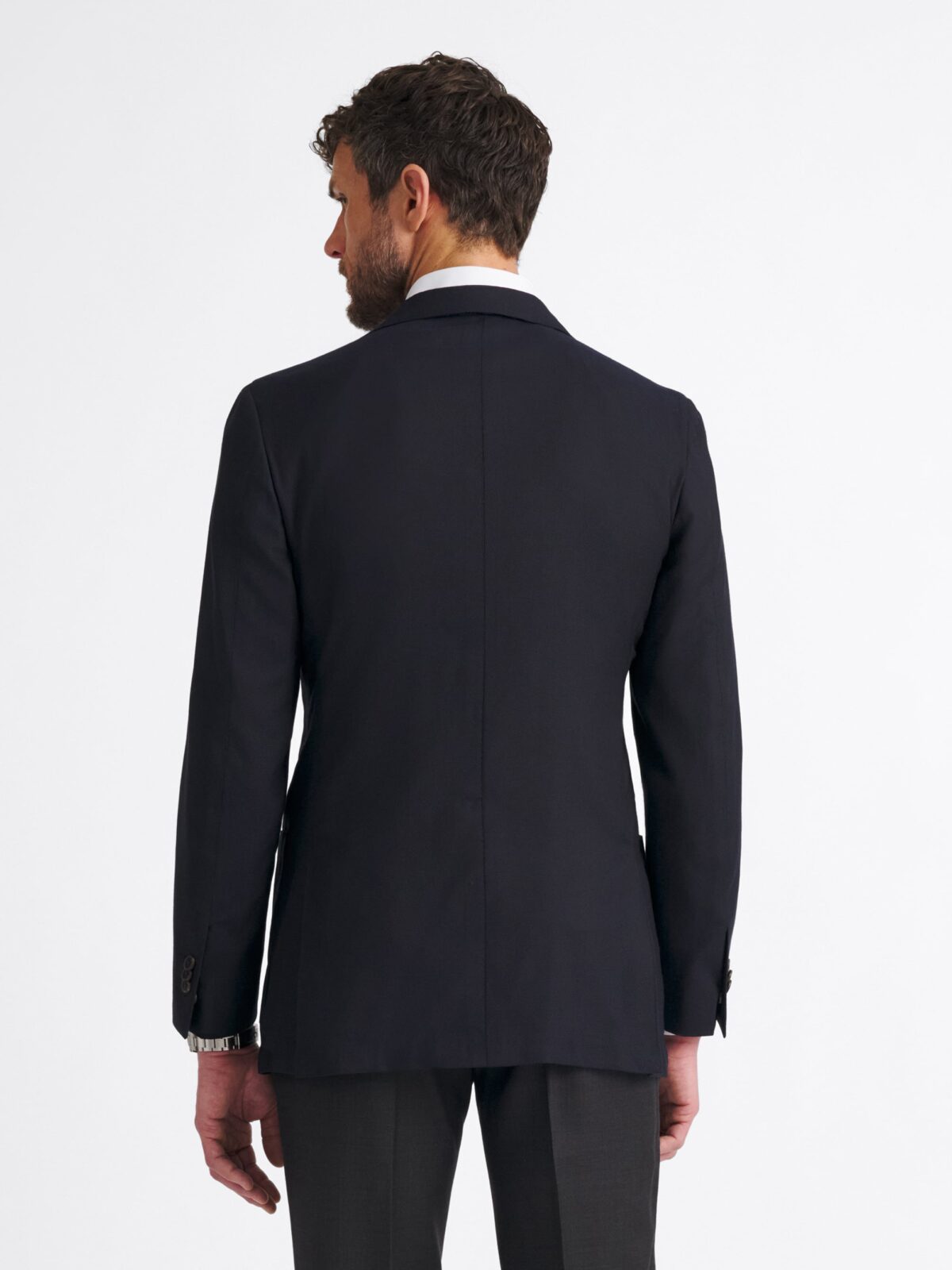 Reda Navy Hopsack Bedford Jacket - Custom Fit Tailored Clothing