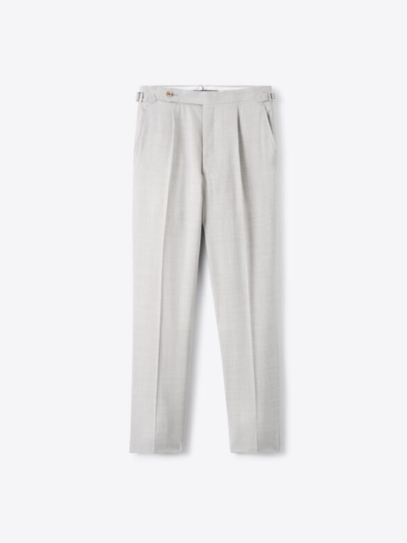 Thumb Photo of Drago Light Grey High Rise Single Pleat Tropical Wool Pant