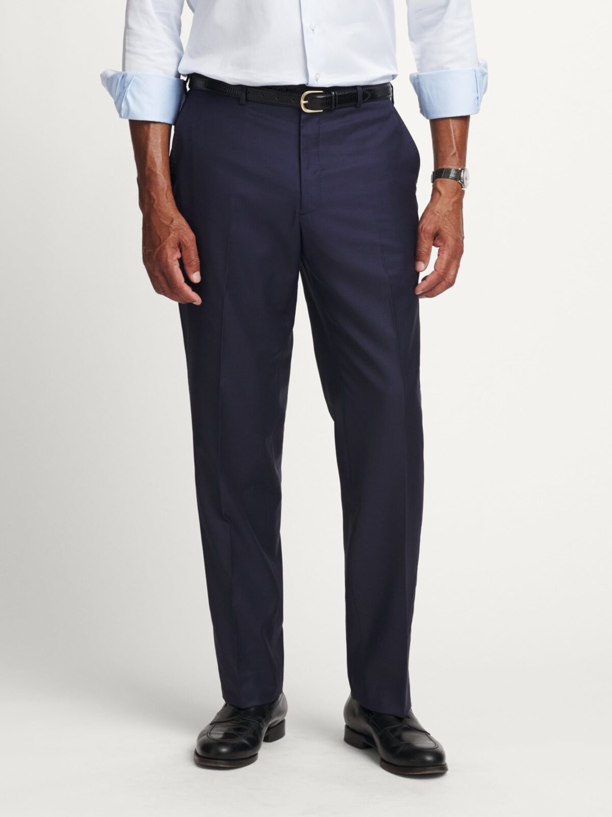 Loro Piana Fabric Navy S170s Wool and Silk Dress Pant - Custom Fit