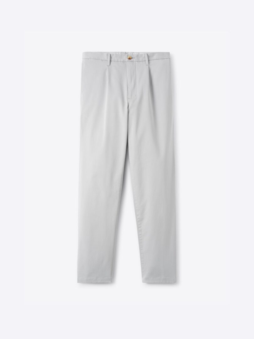 Men’s Single Pleated di Sondrio Light Grey Stretch Cotton Chino Thumb