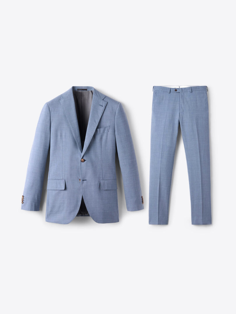 Men’s Drago Faded Blue Tropical Wool S130s Allen Suit Thumb