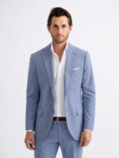 Drago Faded Blue Tropical Wool S130s Allen Suit - Custom Fit