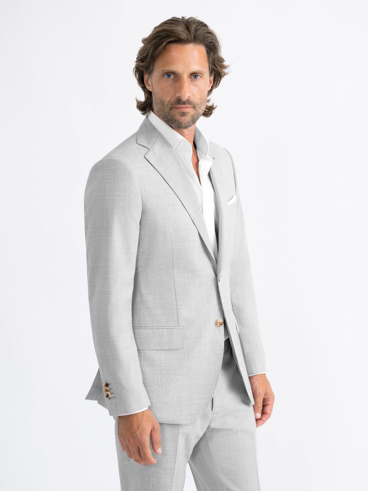 Drago Light Grey Tropical Wool S130s Allen Suit - Custom Fit ...
