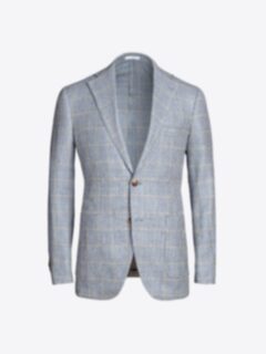 Shop Bedford Light Blue Houndstooth Plaid Summer Blend Jacket