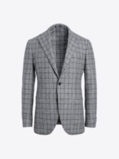 Shop Bedford Light Grey Plaid Wool Blend Jacket