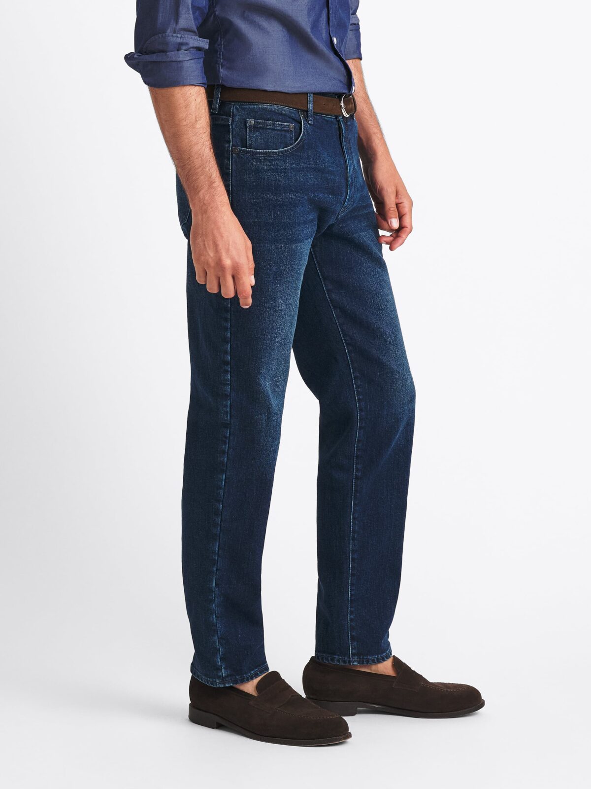 Japanese 12oz Dark Wash Stretch Tonal Stitch Denim Jeans Custom