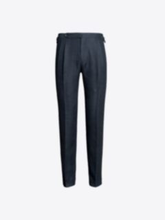 Shop Navy Glen Plaid Irish Linen Pleated Allen Dress Pant