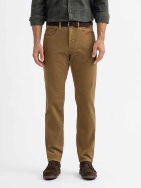 Olimpias Brown Stretch Moleskin 5-Pocket - Custom Fit Pants