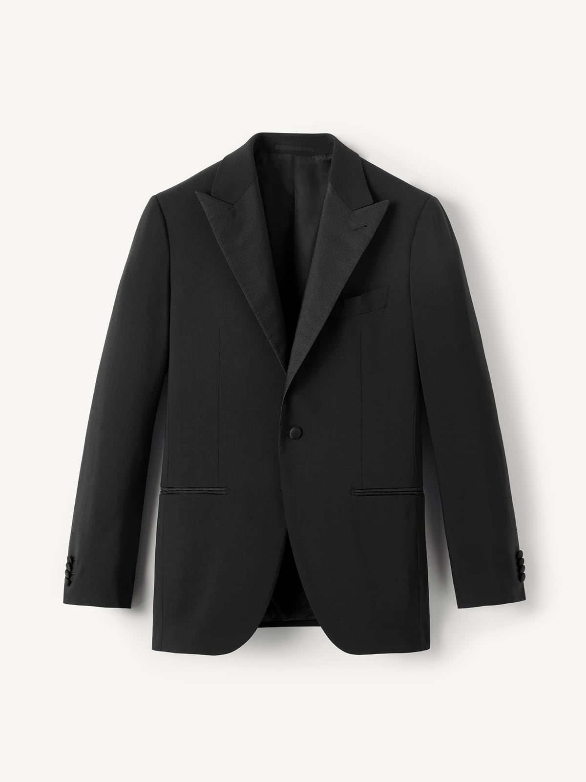 Mayfair Black Stretch Wool Tuxedo Jacket - Custom Fit Tailored 