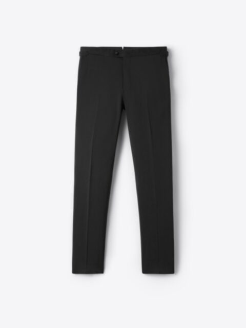 Thread Slim Fit Double Pleated Black Trousers – MCR TAILOR