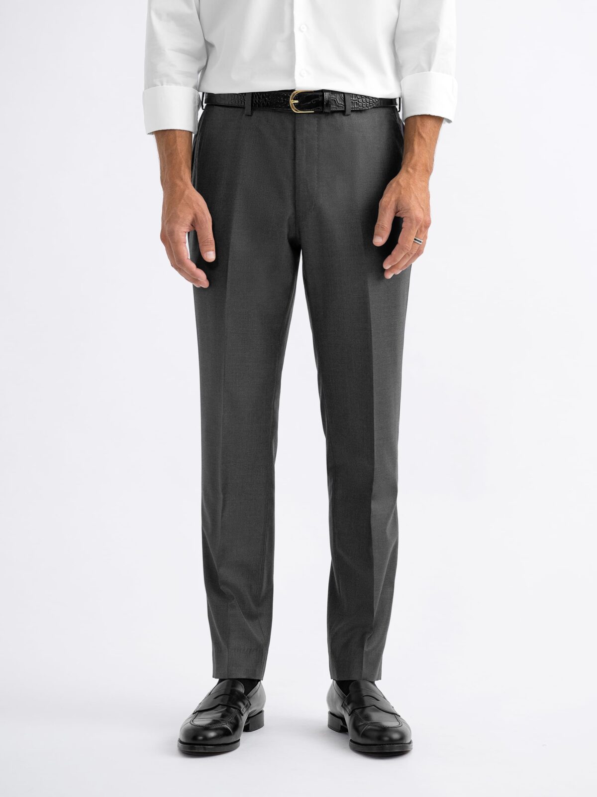 Loro Piana Fabric Grey S150s Wool Dress Pant