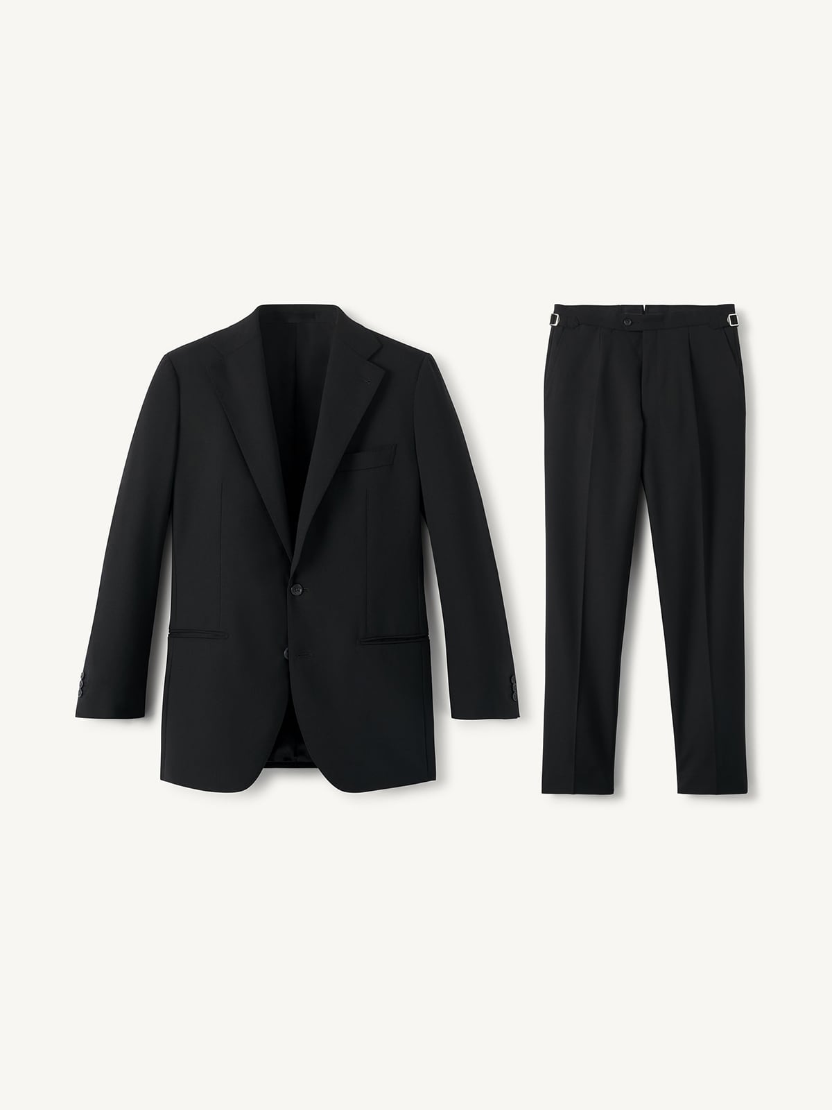Black 3-Ply Fresco Downing Suit - Custom Fit Tailored Clothing