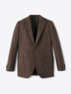 Shop Angelico Brown Prince of Wales Italian Wool Flannel