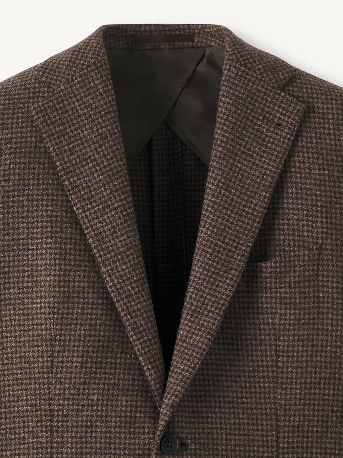 Brown Houndstooth Italian Flannel Bedford Jacket - Custom Fit