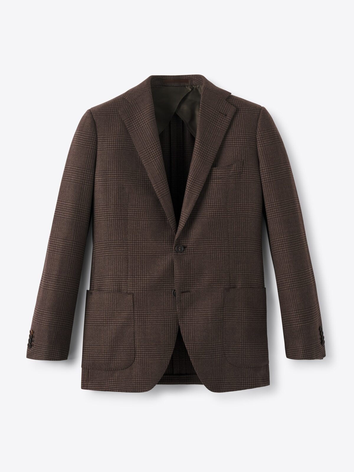 Drago Wool Flannel S130s Chestnut Glen Plaid Bedford Jacket