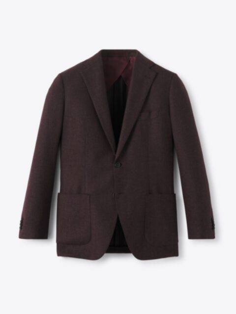 Tollegno Merlot Hopsack Italian Wool and Cashmere Flannel Bedford Jacket