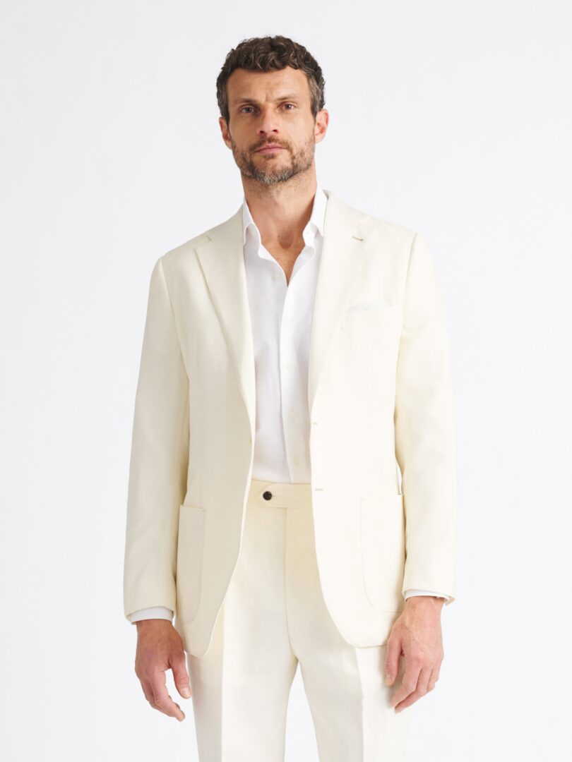 Reda S110s Ivory Wool Hopsack Thumb Detail