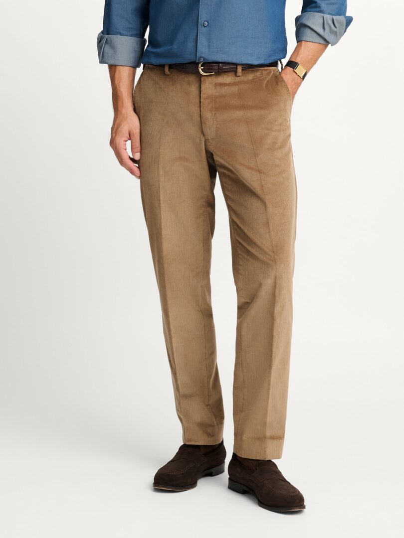 Khaki Stretch Corduroy Dress Pant Thumb Detail