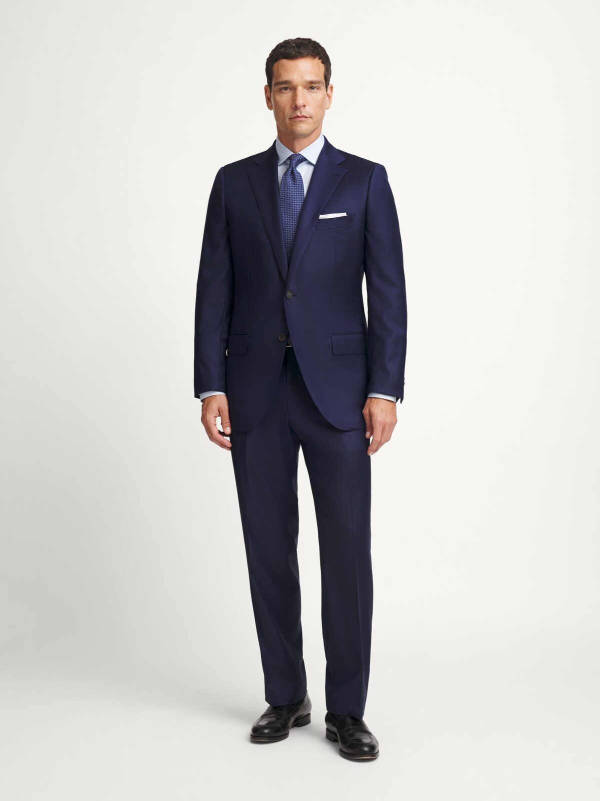 Loro Piana Fabric S170s Navy Wool and Cashmere Mercer Suit