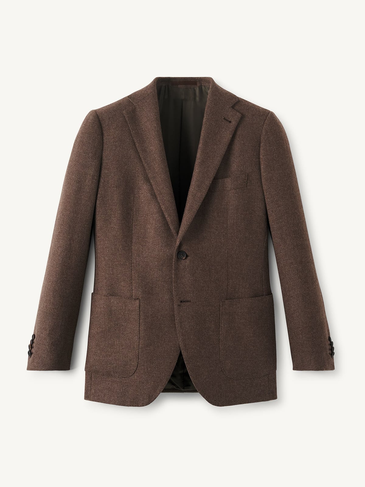 ジャケット・アウター Cornier CASHMERE FLANNEL SETUP di Pray Brown Cashmere Flannel Jacket - Custom Fit Tailored Clothing
