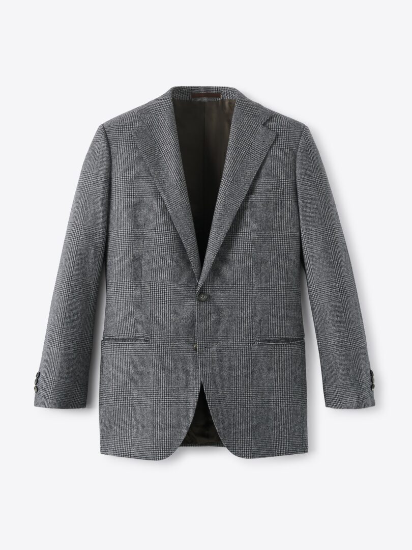 Men’s VBC Grey Glen Plaid Wool Flannel Downing Jacket Thumb