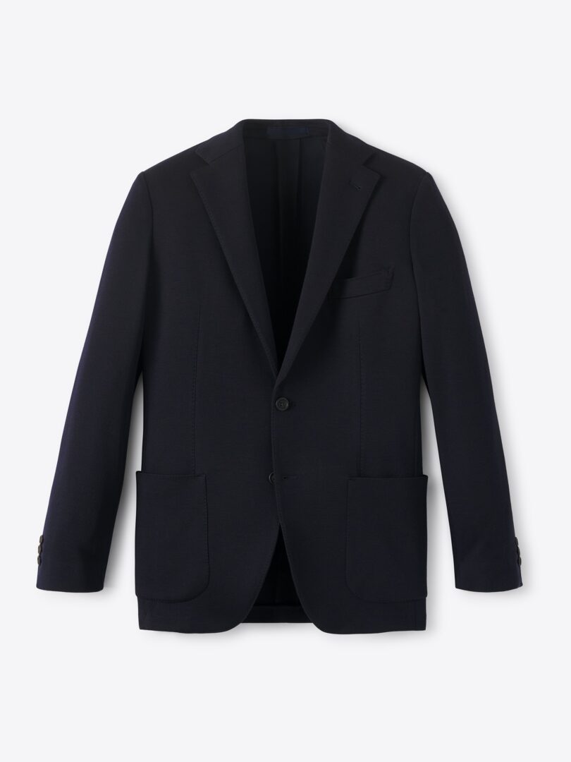 Men’s Navy Italian Merino Knit Sport Coat Thumb