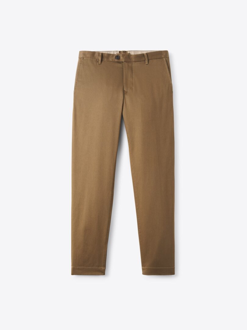 Men’s Brown Non-Iron Stretch Chino Thumb