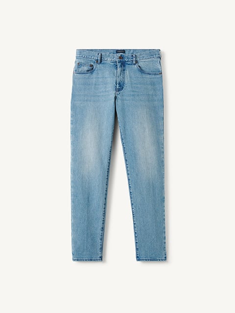 スリムフィット Japanese 12oz Light Wash Indigo Stretch Jeans - Custom Fit Pants
