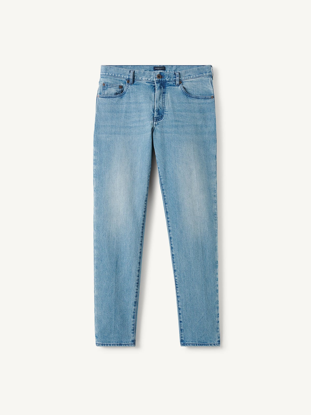 Bowery Stretch Slim Jean in Light Wash Tonal Stitch Japanese Denim 