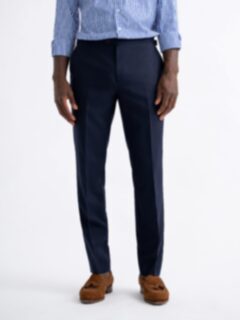 VBC Navy Tropical Wool Fresco Side Tabs Dress Pant - Custom