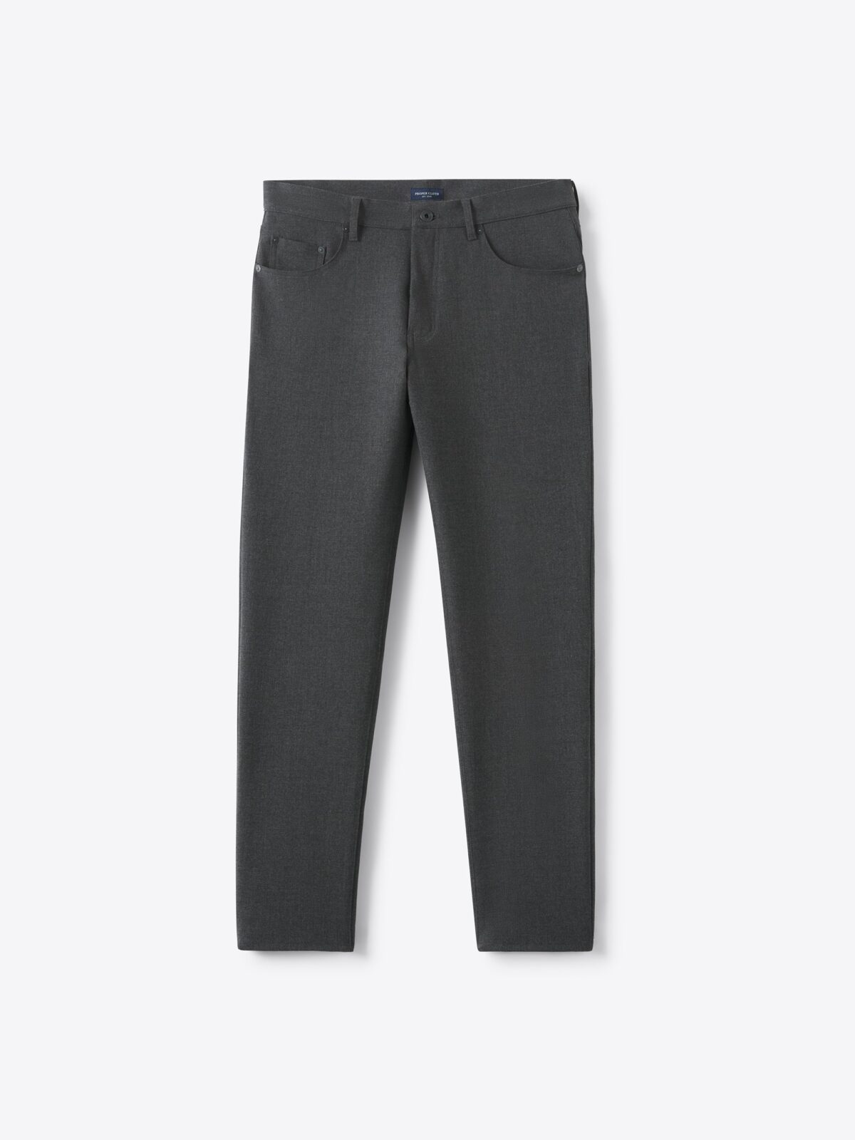 Charcoal Flannel Performance Stretch 5-Pocket - Custom Fit Pants