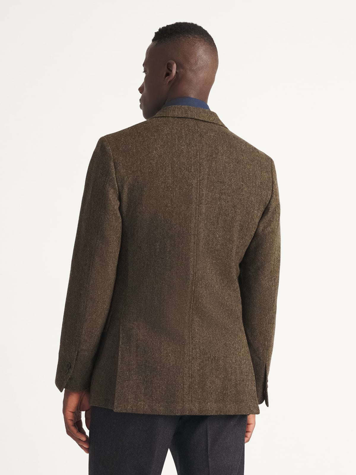 Veste Dublin Albany En Tweed Marron – Col En Daim – Coupe Ajustée – Neuve