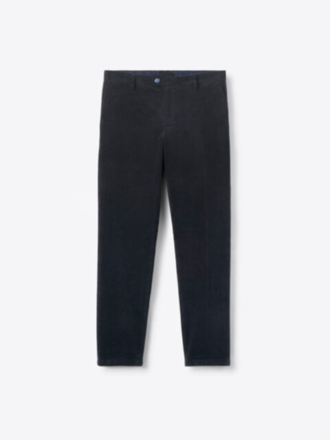 Modena Charcoal Peached Stretch Cotton Chino - Custom Fit Pants