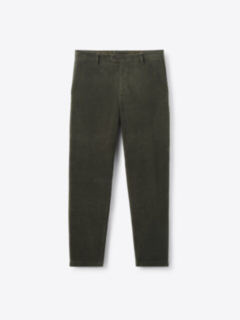 Modena Charcoal Peached Stretch Cotton Chino - Custom Fit Pants
