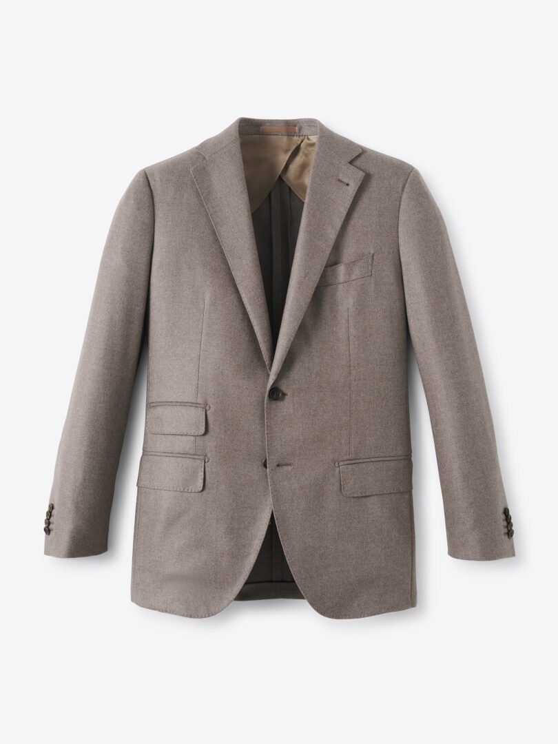 Men’s Loro Piana Fabric Taupe Wool Cashmere Flannel Walker Jacket Thumb