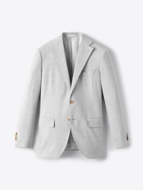 Allen S130s Light Grey Tropical Wool Suit Jacket Custom Fit Tailored Clothing 9672