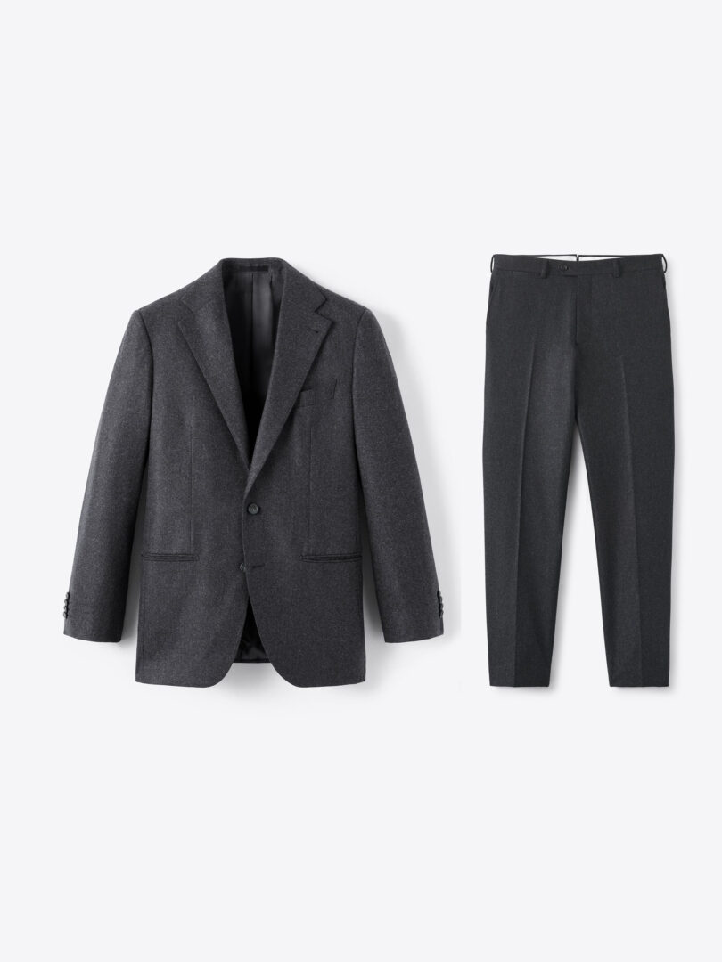 Men’s VBC Charcoal Wool Flannel Downing Suit Thumb