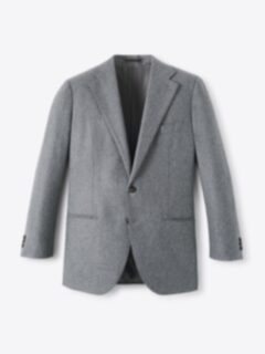 VBC Light Grey Wool Flannel Downing Jacket - Custom Fit Tailored