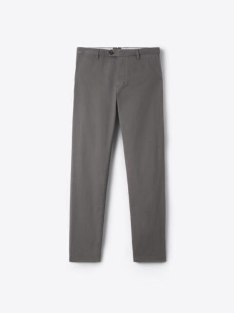 Di Sondrio Ash Grey Peached Stretch Cotton Chino - Custom Fit Pants